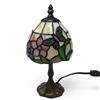 Image 1 : Stained Glass Accent Lamp - 11" Tall with a 5" diameter shade