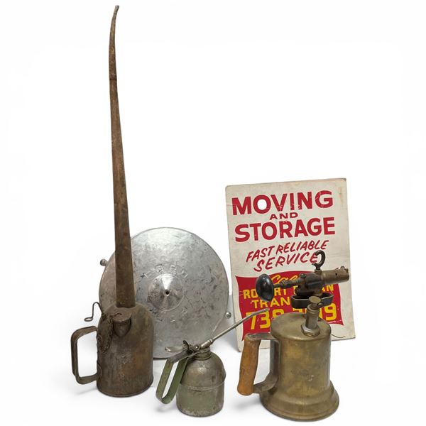 Vintage Oil Cans, Blow Torch and Other Automotive Collectibles