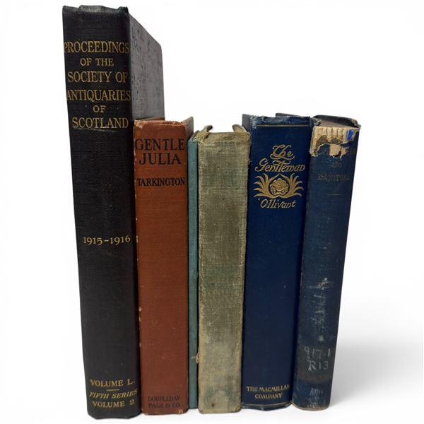 Vintage/Antique Hardcover Book Lot (6 Volumes) - Literature, History & Antiquarian Works