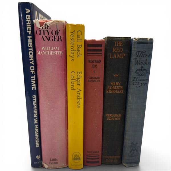 Vintage Hardcover Book Lot (6 Volumes) - Hawking, Manchester, Kingsley, Rinehart & More
