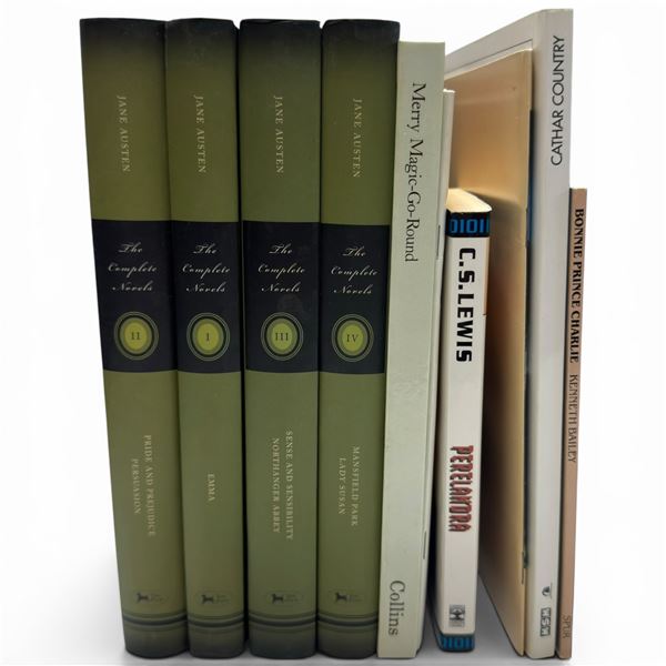 Vintage Hardcover Book Lot (8 Volumes) - Jane Austen Set, Lewis, Collins, Bailey & More