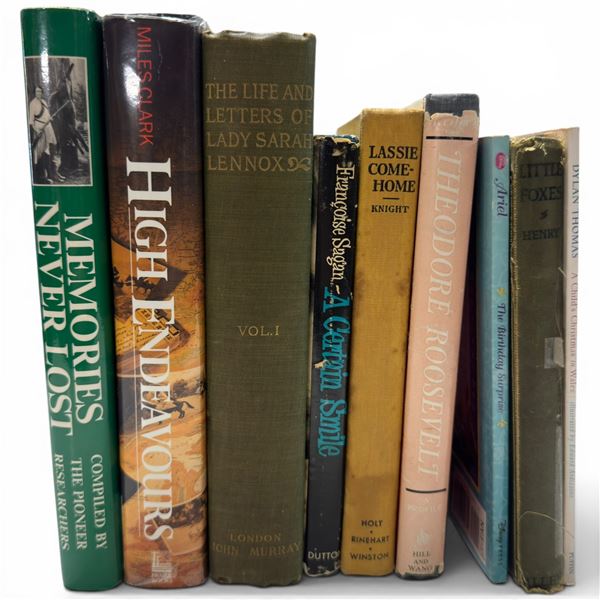 Vintage Hardcover Book Lot (9 Volumes) - Lennox Letters, Lassie, Roosevelt, Hellman & More