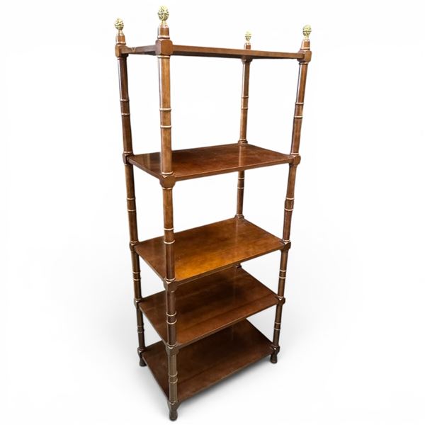 Victorian Bamboo Etagere Style Bookcase Shelving Unit 26x16x67"