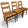 Image 1 : 3 Vintage Oak Schoolhouse Chairs Seat Hieght is 18'