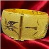 Image 4 : 24 KT Gold Dragon & Phoenix Wedding Bangle by Chow Tai Fook Jewelry - 28mm wide with  22KT Hinge