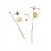Image 1 : Pair of 18 KT Rose Earrings by Chow Tai Fook Jewelry - "Only Love" Disc with 2.5" dangle chain