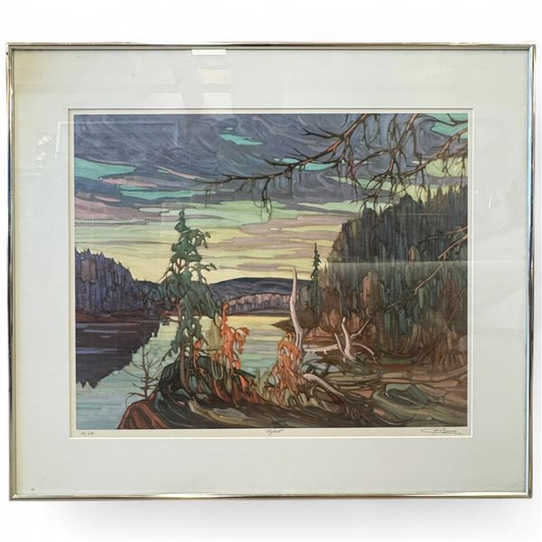 Limited Edition 20/480 Framed and Signed Canadian Landscape Print "Reflet" In Style of Group of Seve