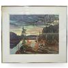 Image 1 : Limited Edition 20/480 Framed and Signed Canadian Landscape Print "Reflet" In Style of Group of Seve
