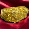Image 1 : 22KT Gold Embossed High Relief Chinese Wedding Bangle - 32mm wide - Hinge has 2 safety catches