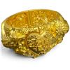 Image 2 : 22KT Gold Embossed High Relief Chinese Wedding Bangle - 32mm wide - Hinge has 2 safety catches