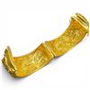 Image 5 : 22KT Gold Embossed High Relief Chinese Wedding Bangle - 32mm wide - Hinge has 2 safety catches