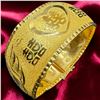 Image 1 : 24 KT Gold Dragon & Phoenix Chinese Wedding Bangle Cuff Bracelet by Chow Tai Fook - 32mm wide with 2