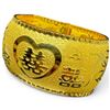 Image 2 : 24 KT Gold Dragon & Phoenix Chinese Wedding Bangle Cuff Bracelet by Chow Tai Fook - 32mm wide with 2