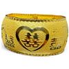 Image 3 : 24 KT Gold Dragon & Phoenix Chinese Wedding Bangle Cuff Bracelet by Chow Tai Fook - 32mm wide with 2