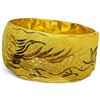 Image 3 : 24 KT Gold Dragon & Phoenix Chinese Wedding Bangle by Chow Tai Fook - 28mm wide with 22KT hinge- Dou