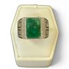 Image 1 : New 12.0 CT Emerald & CZ Ring Set in Sterling Silver - Size 9 1/4 - (Emerald Cut/Claw Set - Gemstone