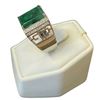 Image 2 : New 12.0 CT Emerald & CZ Ring Set in Sterling Silver - Size 9 1/4 - (Emerald Cut/Claw Set - Gemstone