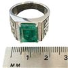 Image 3 : New 12.0 CT Emerald & CZ Ring Set in Sterling Silver - Size 9 1/4 - (Emerald Cut/Claw Set - Gemstone