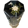Image 4 : Mid-Century Modern Black Lacquer Chinoiserie Jewelry Cabinet with Brass Hardware - Floor Standing - 