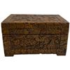Image 3 : Set of 3 Vintage Carved Chinese Camphor Wood Chests - Largest is 7" x 11" x 7" tall -They nest insid
