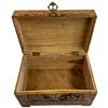 Image 2 : Carved Vintage Chinese Camphor Wood Box & Hardwood Sculpture - Sculpture is 12 "tall * Chest is 7" x
