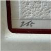 Image 2 : Limited Edition 9/65 Framed Woodblock Print "Poem. 68-8" Pencil Signed and Embossed by Japanese Arti
