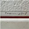 Image 3 : Limited Edition 9/65 Framed Woodblock Print "Poem. 68-8" Pencil Signed and Embossed by Japanese Arti