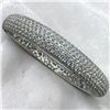 Image 1 : 3.609 CTW Diamond 18KT White Gold Bangle Bracelet by Chow Tai Fook Jewlery - 7.5mm wide -21.41 grams
