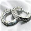 Image 1 : 18 KT White Gold Huggie Earring by Chow Tai Fook Jewelry  - 3.6mm wide x 9.8mm diameter