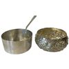 Image 2 : 4 Silver Plated English Hukin & Heath 3.5" Ladles & 10 Thai Silver Repousse Offering Cups