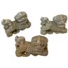 Image 7 : Vintage Japanese Musical Jewelry Box with Keys & 5 Carved Foo Dragon Figures (Music box is 5" x 7" x