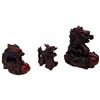 Image 2 : Vintage Hand-Carved Red Resin Chinese Dragon Statues - Sold in sets to represent luck, success, and 