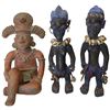 Image 1 : Mexican Terracotta Figure & Yoruba Ere Ibeji Twin Figures from Nairobi (Twins are 11" tall)
