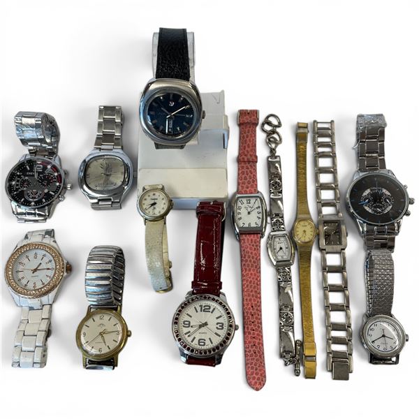 12 Assorted New and Preowned Watches - Rado, Solar, Timex, Bleach, Cardinal and More