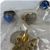 Image 5 : Round Box of Assorted Jewelry and Watch - Includes Silver Plated Trinket Box with Rhinestone Brooch