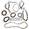 Image 1 : 5 Natural Gemstone, Stone& Bead Necklaces & 4 Bracelets (Jade, Red Jasper, Coral, Wood & Agate Beads
