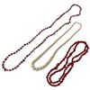 Image 1 : 3 Lovely Necklaces with Natural Materials - Coral, Coral & Fresh Water Pearl, and Carved Bone
