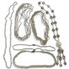 Image 1 : Antique Silver Plated Jewel Box with 6 Freshwater & Other Pearl Necklaces - Embossed cubic box measu
