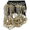 Image 2 : Antique Silver Plated Jewel Box with 6 Freshwater & Other Pearl Necklaces - Embossed cubic box measu