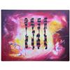 Image 1 : Red Cluster" (1992) by Harry A. Stanbridge, Large Magic Sticks Abstract, 36x48, Ex-Bau-Xi Gallery