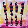 Image 5 : Red Cluster" (1992) by Harry A. Stanbridge, Large Magic Sticks Abstract, 36x48, Ex-Bau-Xi Gallery