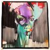 Image 1 : Original 63" X 63" Portraiture Painting on Canvas Style of Peter Pharoh Signed Sudormen
