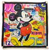 Image 1 : Pop Art 44" X 44" "Mickey Mouse" Painting in the Style of Jibar Signed Sana