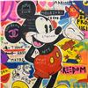 Image 2 : Pop Art 44" X 44" "Mickey Mouse" Painting in the Style of Jibar Signed Sana