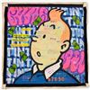 Image 1 : Pop Art Painting of "Tintin and Milouin" the Style of Priscilla Vettese -44" X 44" Signed Sana