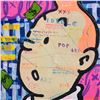 Image 2 : Pop Art Painting of "Tintin and Milouin" the Style of Priscilla Vettese -44" X 44" Signed Sana