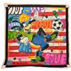 Image 1 : Pop Art Painting of Goofy in the Style of Carlos Pun - 44" X 44" Signed Sana