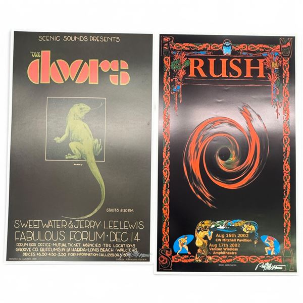 Signed Bob Masse Rock Posters - the Doors & Rush, Reproduction Art Prints