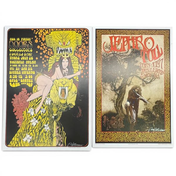 Signed Bob Masse Rock Posters - the Doors & Jethro Tull, Reprioduction Prints