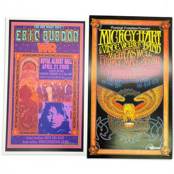 Signed Bob Masse Music Posters - Eric Burdon & WAR / Mickey Hart, Prints